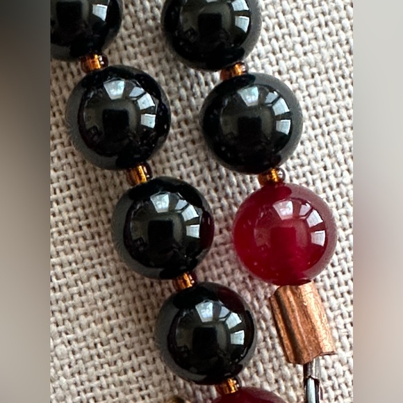 26 inch Jade, Copper and Onyx bead necklace NWOT - Picture 5 of 15